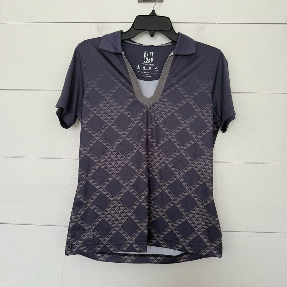 Kate Lord Performance Women’s Medium Blue Patterned Athletic Top